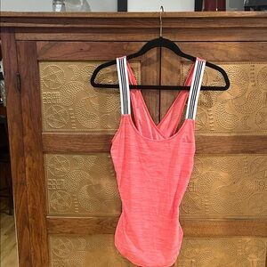 Adidas Women's Coral Tank Top with Striped Straps